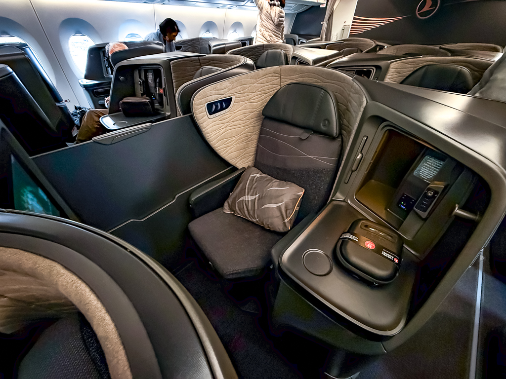 Configuration 1-2-1 des sièges en classe affaires Turkish Airlines sur Airbus A350